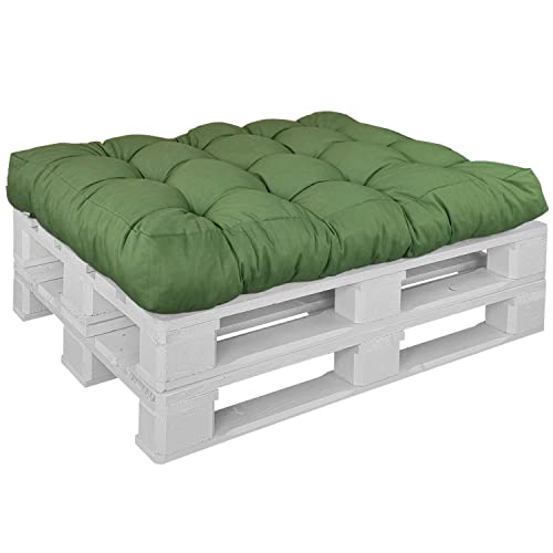 DILUMA | Coussins pour Palette Euro Canape Comfort | Vert | Coussin d'assise 120x80 cm | Intérieur & Extérieur | Résistant aux Éclaboussures