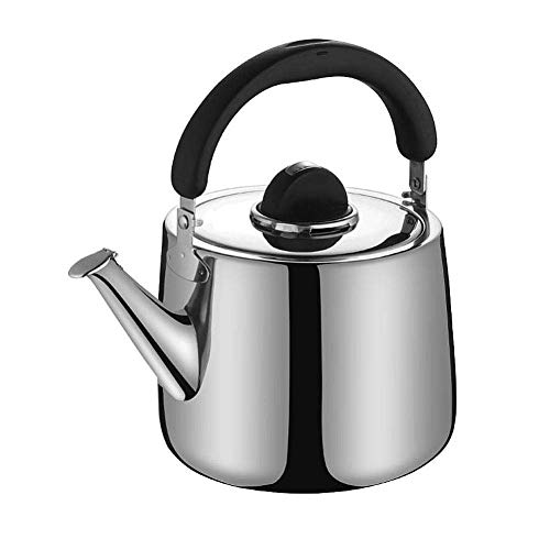 Whistling Tea Kettle Edelstahl, Whistling Teapot Herdplatte Große Kapazität mit Anti-Hot-Handle Herd Wasserkocher für Herdplatten Gas