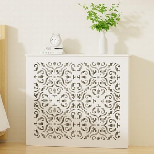 Armoire de couverture de radiateur blanche étagère moderne - 2