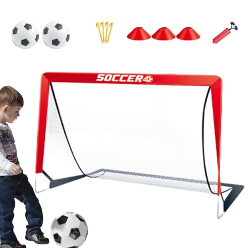 Portería de fútbol portátil Kids Football Net, objetivo de ejercicio ligero para el entrenamiento en el patio trasero | Optimiza tu red de fútbol clarificable para niños pequeños, equipos de juego en