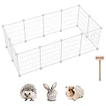 12 Panels DIY Metal Wire Small Animals Pen Playpens Cage for Rabbit, Guinea Pigs, Puppy, Bunny Pet Indoor/Outdoor, Metal Wire Storage Cubes Organizer for Living Room/Bedroom Multi-Functional White