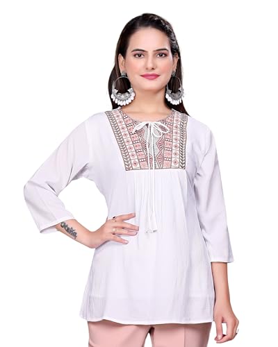 Image of Women's Casual Floral Printed Shirt | Button-Down Collar Three-Quarter Sleeve Top | Stylish Trendy Printed Shirt for Women | Relaxed Fit Cotton Shirts | Western Style Tops