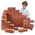 Playlearn Foam Brick Building Blocks for Kids - 50 Pack - Actual Brick Size, Builders Set for Construction and Stacking