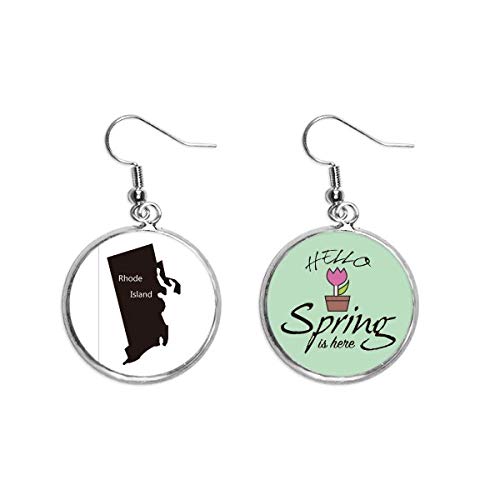 Pendientes mapa Rhode Island complemento para tus looks de primavera y terrazas