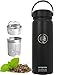 amapodo - Botella de acero inoxidable - Tetera Termos 0,6l - Botella de té con colador para llevar - Regalos para mujeres, hombres - Botella de té - Botella termo - Termo con colador de té