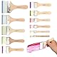 12 Breit Flachpinsel Set Acryl Pinsel Set, Aquarell Pinsel Acrylfarbe, Künstlerpinsel, Ölfarben Pinsel Set mit Holzgriffe, Malpinsel Set für Ölgemälde Malen Acrylmalerei Pinselset, 12 Größen