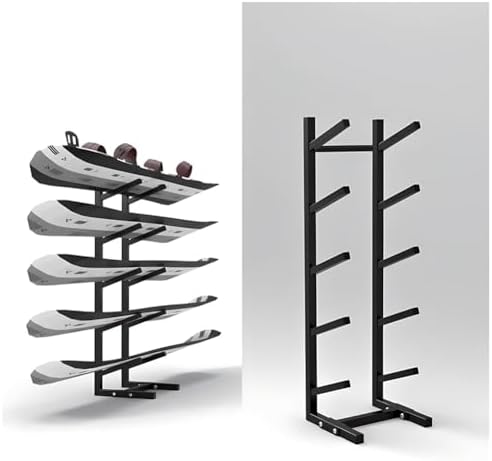 Durable Metal Floor-Standing Sports Equipment Organizer - Space-Saving Rack for Skateboards, Snowboards, Gym Mats & Fitness Gear - Ideal Home Storage Solution