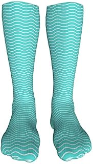 702 Unisex Work Socks Blue Sea Waves Walking Socks Recycled Trainer Socks Wicking Sports Socks For Runing Outdoor 50Cm