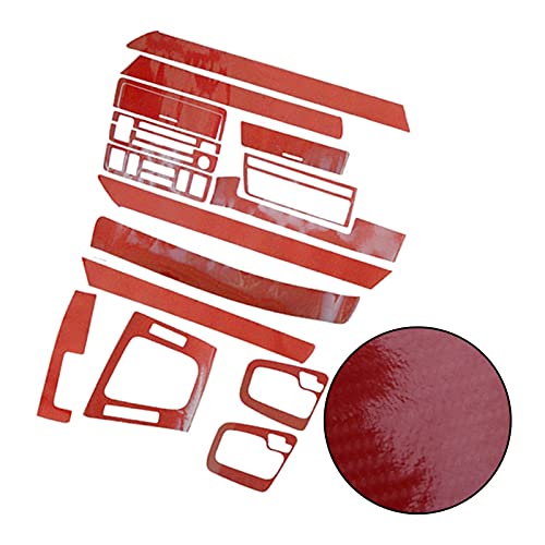 Lin min Firm Ajuste para EL Centro DE Interior DE Capa Console Tiene DE Fibra DE Carbono DE Carbono 3D / 5D Pegatina de moldeo en Forma roja para BMW 3-Series E46 2001 2002 2003 2004