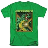 Atari Centipede Video Game T Shirt & Stickers (Large) Kelly Green