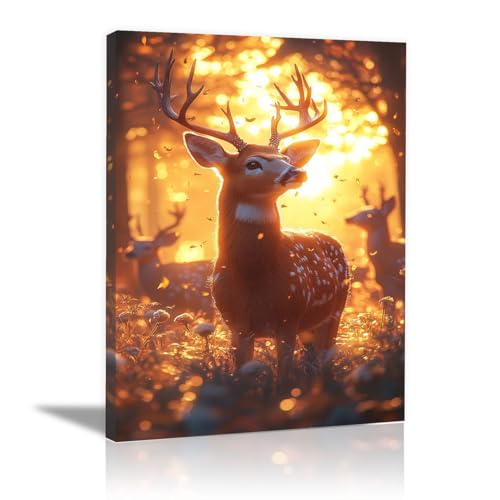 Forêt ensoleillée en tableau déco pour salon et chambre chic