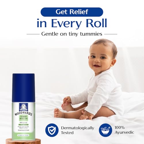 Image of Woodward's Tummy Roll On for Baby, Colic Relief | Constipation & Indigestion with Hing & Saunf Oil | 100% Ayurvedic - 40ml