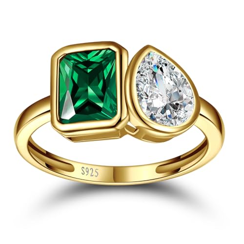 Yaresul Toi Et Moi Ring — 14K Gold Plated Emerald