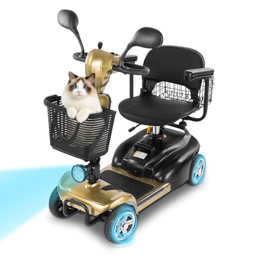 Image of Mobility Scooter for Seniors /Adults,20 /35 Miles up to 300lbs Capacity, 4 Wheels Mobility Scooters 350W 7MPH,USB Charging Detachable Lithium Battery with Rear Mirror