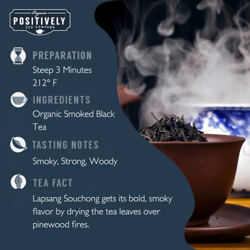Image of Organic Positively Tea Company, Lapsang Souchong Black Tea, Loose Leaf, 16 Ounce