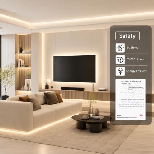 Image of BTF-LIGHTING FCOB COB LED Strip Light Natural White 4000K, UL Listed DC12V 16.4FT High Density Uniform Light, CRI90+ 8mm Width Black PCB Tape Light for Home DIY Lighting(No Adapter or Controller)