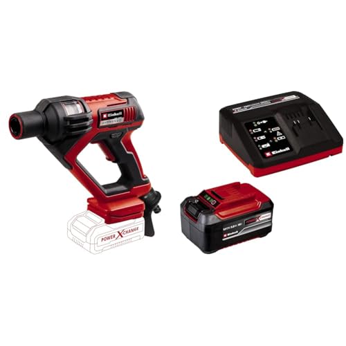 Einhell Pistola limpiadora a presión con batería HYPRESSO 18/24 Li-Solo Power X-Change (18 V, 24 Bar, para Limpieza y riego móviles, 240 L/h, Incl. Accesorios,)+ Starter Kit 5,2Ah