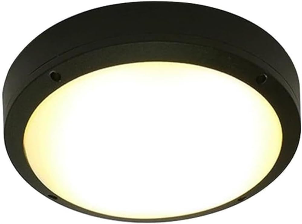Plafonnier rond LED aluminium noir pour sécuriser et sublimer votre escalier d'entrée