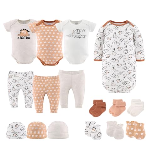 Image of The Peanutshell Baby Layette Gift Set for Baby Boys or Girls - 16 Piece New Born Unisex Gift Set, Clothes & Newborn Essentials Must Haves - Clothes 0-3 Months - Tiny Dino