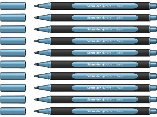 Schneider Paint-It Metallicliner 020 (Strichstärke 1-2 mm) 10er Pack, polar blue metallic