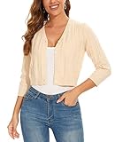 Kombinieren Sie die Strickjacke mit einem taillierten Camisole oder einem Spitzentop und einem taillierten Rock. Fügen Sie Absätze und Statement-Accessoires für einen stilvollen und raffinierten Look,der sich für ein Dinner Date oder einen Abend aus eignet.Das ausgehöhlte Design verleiht dem Outfit einen Hauch von Textur und visuellem Interesse.