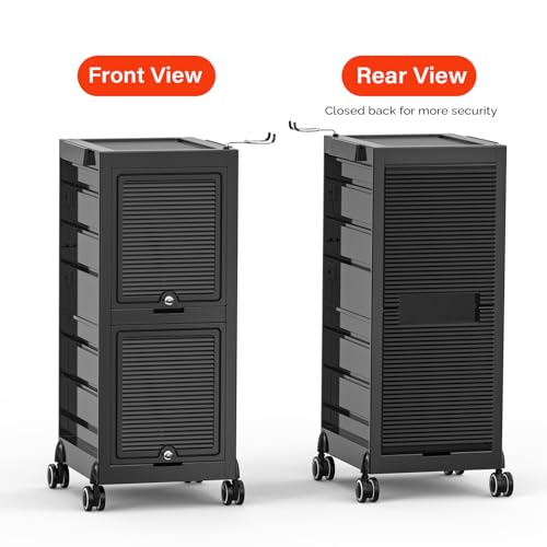 Salon-Trolley-Cart-Hair-Stylist-Station-with-2-Lockable-Doors-Rolling-Hair-Cart-Organizer-with-Drawers-Bucket-Dryer-Holder-Barber-Shop-Hairdressing-Beauty-Tattoo-Versatile-Equipment