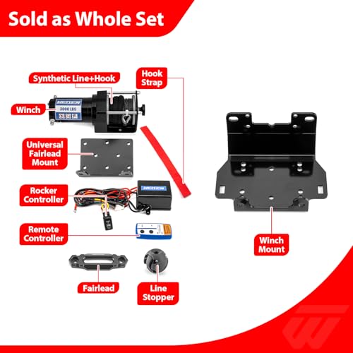 Kit de Winch Eléctrico 3000lb WeiSen con Soporte y Control miniatura 6