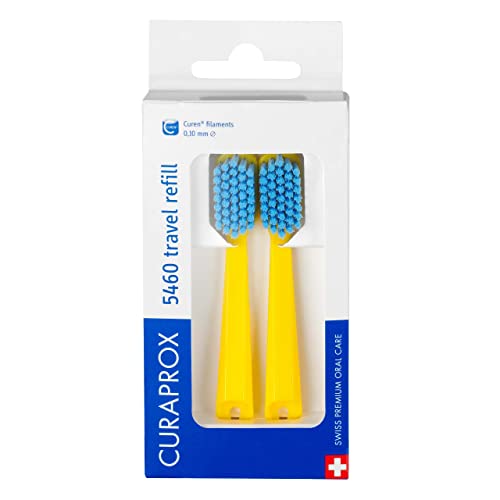 Curaprox CS 5460 Wkład podróżny, 2 szt., Żółty - Niebieski, Wyprodukowano w Szwajcarii