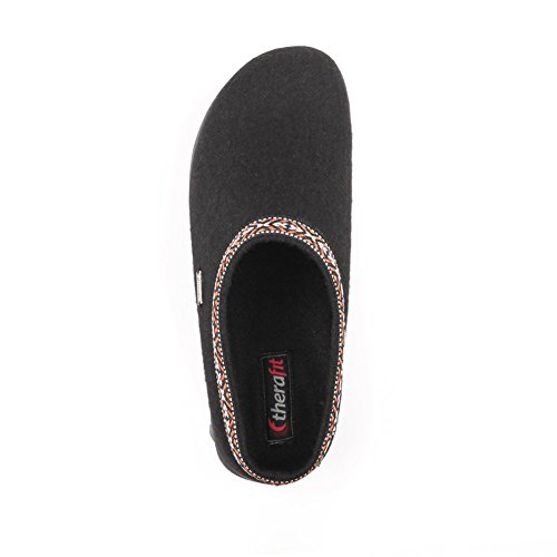 Therafit Heather Women's Indoor/Outdoor Wool Clog Slipper Black4