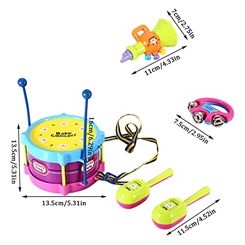 Likthione Annoying Noise Kids Musical Instruments Set 5 Pcs Shakers Percussion Instruments Tambourine Xylophone Toys Child Early Learning Musical Toys For Boys Drum Set For Kids Age 6 And Up #TOP2