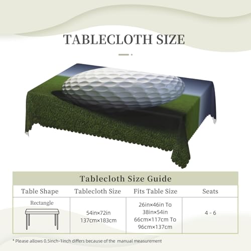 Nappe rectangulaire en polyester anti-tache lavable motif golf - 7