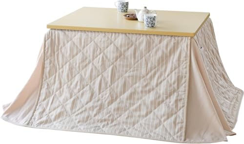 [山善] 家具調 こたつ テーブル 幅105×奥行75cm 長方形 専用布団セット 高さ4段階調節 ファン付きヒーター 中間入切スイッチ 天然木 継脚 ナチュラルブラウン GEXN-F1051H4N(NB)-FSET（Amazon）