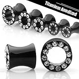  Plug túnel Black de oído 4,5,6,8,10 mm pft043 K de X Talla:4mm