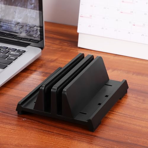 Soporte Vertical para Laptop Organizador de Escritorio Negro miniatura 6