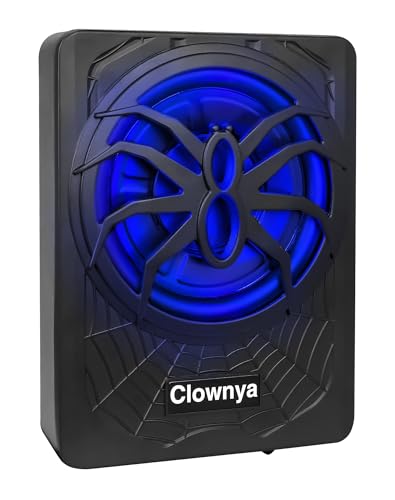 Image of Clownya 1200W 10-Inch Slim Car Subwoofer, Underseat Subwoofer with LED Ambient Light