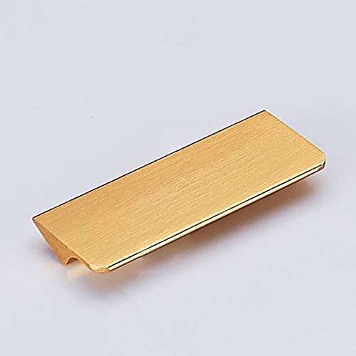 KDDEON Alliage D'aluminium Poignée de Bord de Doigt de Porte D'armoire,Boutons pour Tiroir de Commode de Salle de Bain,Poignée de Meuble de Cuisine,Or Brossé,avec Vis (Hole Center 64mm) Cover