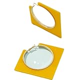 Pendientes de aro cuadrados de acrílico amarillo para mujer, aretes geométricos de moda con marco de metal dorado, joyería llamativa para fiestas y uso diario