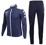 KELME Boys' Activewear Tracksuit Full Zip Warmup Set – 2 Piece Jacket & Pant Clothing (12 Years, Dark Blue)