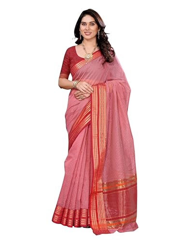 Sidhidata Women's Kota Doria Cotton Manipuri Checks Saree With Uns...