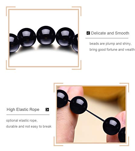 Carshier 8Pcs Feng Shui Good Luck Bracelets For Men Women Obsidian Bead Chinese Dragon Lucky Charm Pixiu Pi Yao Attract Wealth Money Mantra Amulet Jewelry Adjustable Elastic #TOP4