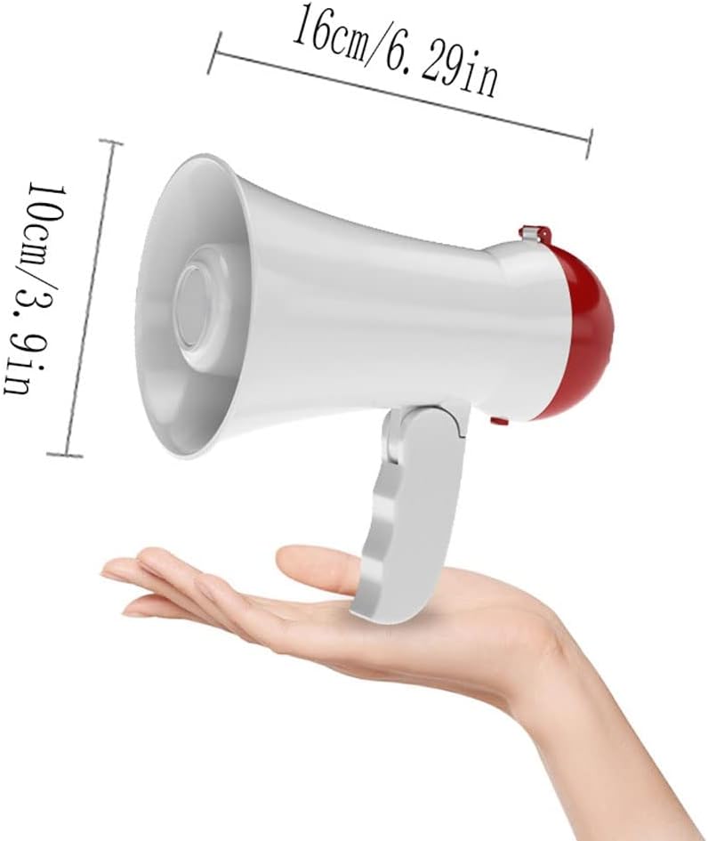 Megaphone Mini Portable Megaphone Lightweight 5 Watts Siren Bullhorn Compact and Battery Operated, Travel Guide Speech Teach Voice Amplifier Bullhorn Amplifiers