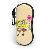 Spongebob Brillenetui Sonnenbrillen Softcase BrillenschutzbeutelschutzUltraweiche leichte Brille aus Neopren mit Reißverschluss und Gürtelclip-Haken