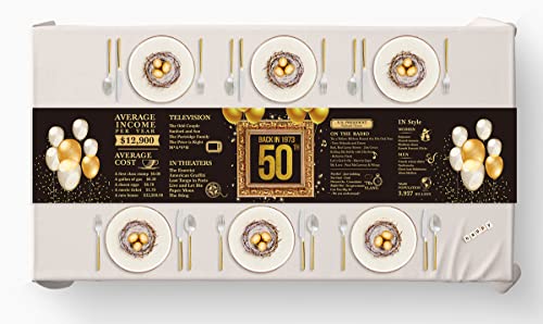 50Th Birthday Table Runner Back In 1973 Table Runners 50 Years Old Kitchen Dining Table Runner 72 Inches Long Black And Gold Birthday Anniversary Wedding Party Table Decoration #TOP3