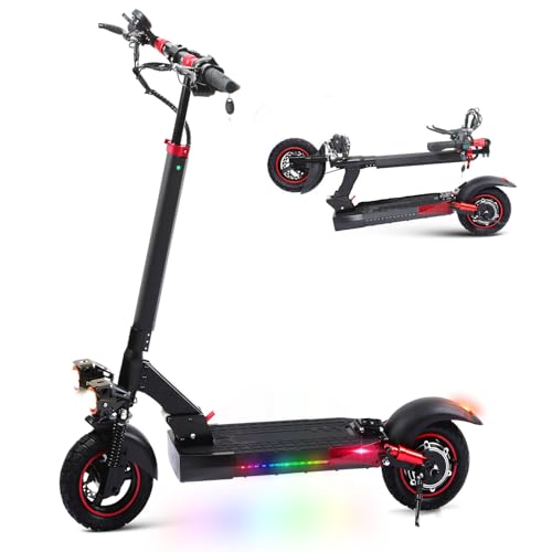 800W Patinete electrico para Adulto,10' Patinete electrico Plegable,40-55 km de autonomía,batería de 48 V 15 Ah patín eléctrico Doble Frenado Sistema Patinete Electrici Carga máxima de 120 kg escooter