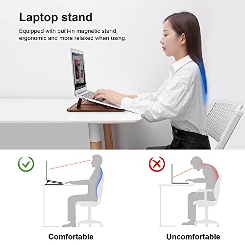 Nillkin Laptop Sleeve Case With Laptop Stand And Mouse Pad, Computer Bag With 2 Adjustable Angle Laptop Stand For 15/15.6-16 Inch Macbook Pro, Dell Hp Asus Acer Samsung Sony Chromebook Computer, Brown #TOP4