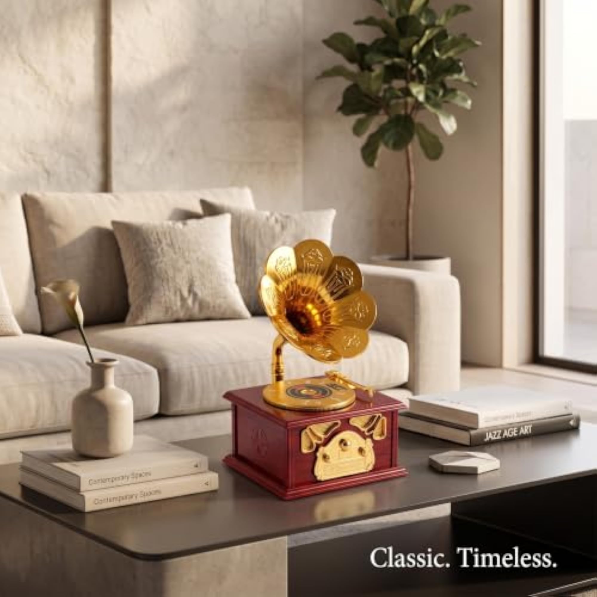 Retro Miniature Gramophone Music Box, Unique Gift