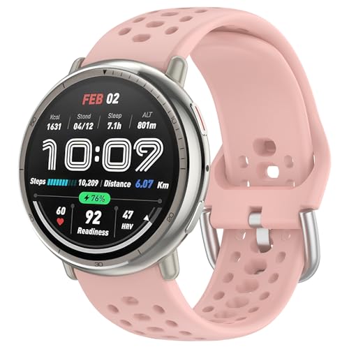 OUTPUTBT Silicona Correa 20mm para Amazfit Active 2/Active/Amazfit GTS/GTS 2/2e/GTS 3/GTS 4/GTS4 Mini/GTR Mini/Amazfit Bip/Bip U/BipU Pro/Bip 3/Bip3 Pro/Pop/Pop Pro Sport Pulsera para Hombre Mujer