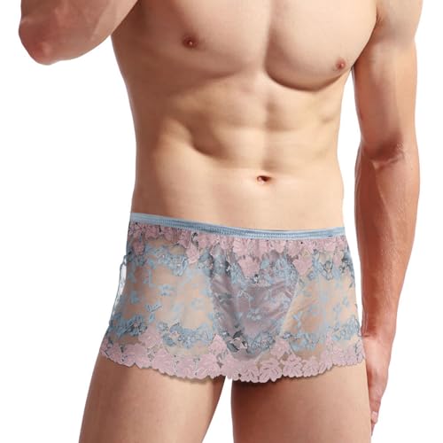 Men's Sexy Lace Underwear Boxers Breathable & Transparent Thongs for Men Nightwear Lace Lingerie3