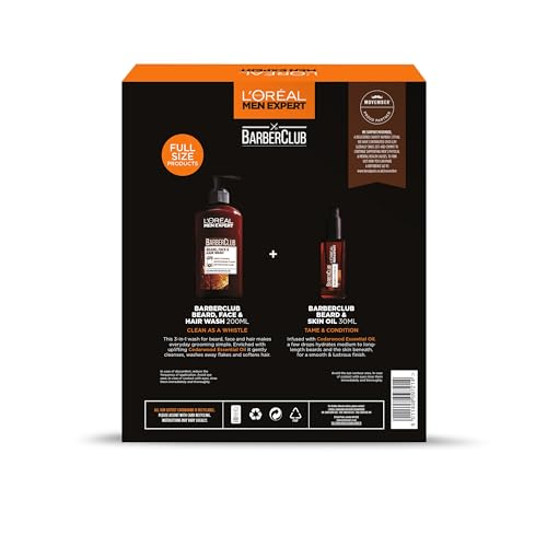L'Oreal Men Expert - Barber's Essentials Grooming Duo Gift Set, Beard Oil & Beard Wash, Gift Set for Men - Image 3