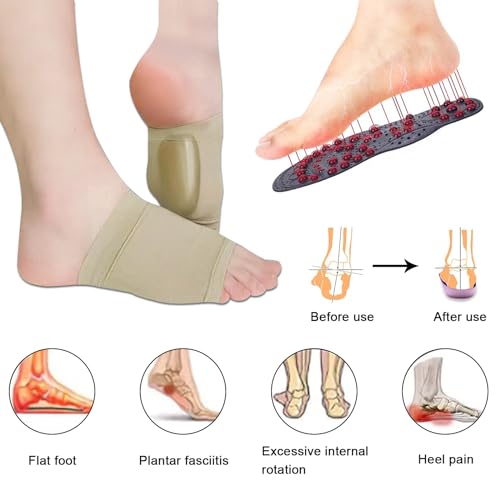 Image of 2 pcs Plantar Fasciitis Insoles metatarsalgia Foot Arch Support Inserts, Acupressure Insoles 68 Massage Magnetic Therapy for Men Woman (S-35-40)